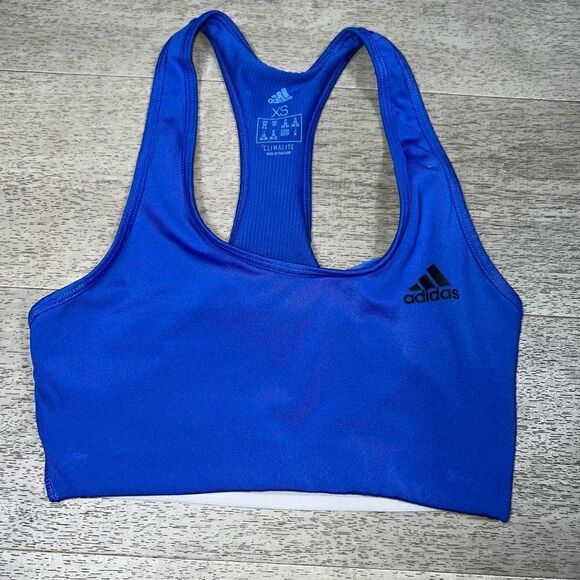 Adidas Performance Climalite Sports Bra, Royal Blue Open Back Cut Out Women’s XS - Picture 2 of 6